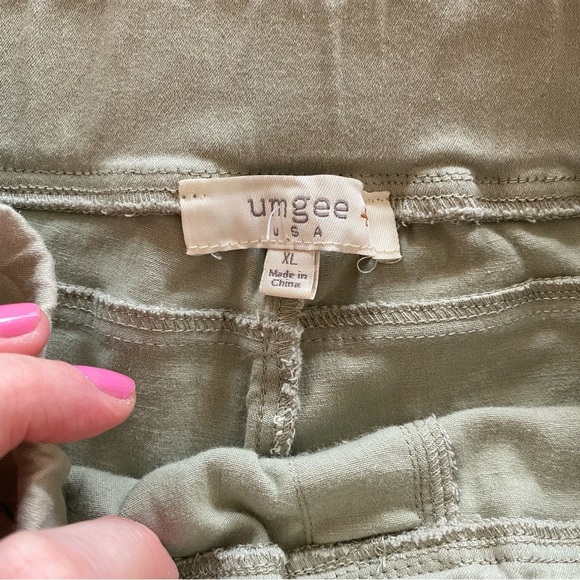 Umgee Leggings Womens Size XL Green Cream Gray Jeggings Pants Stretchy Skinny - Picture 7 of 7